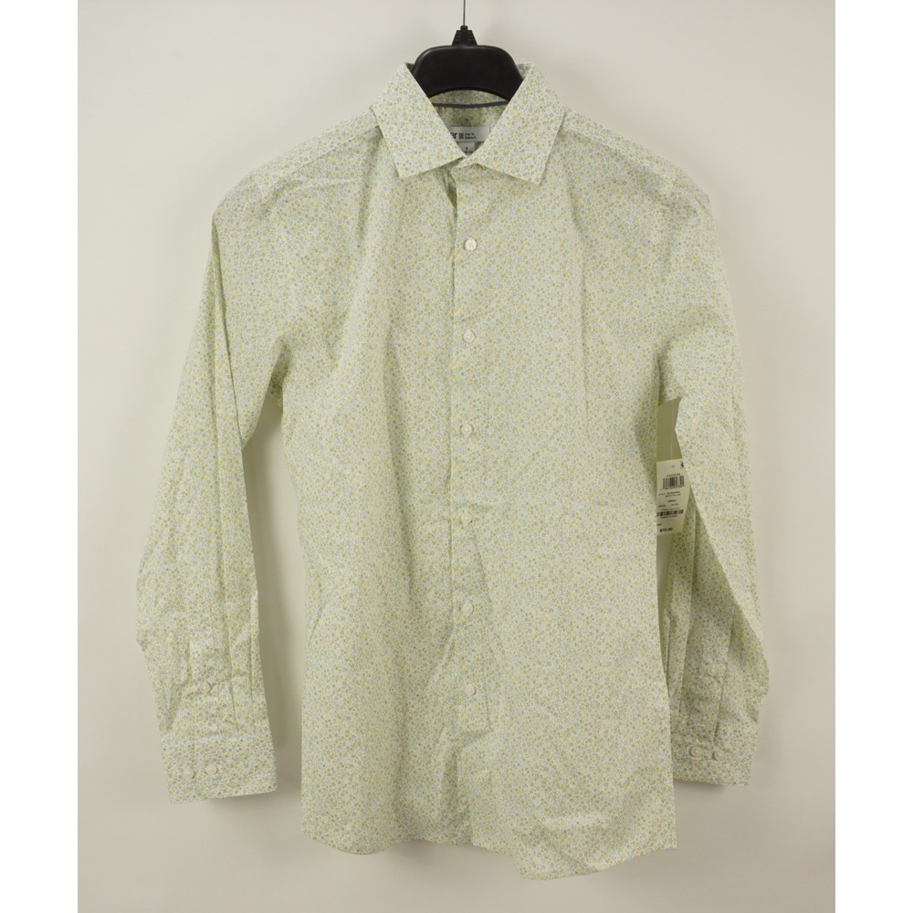 $70 Bar III Slim Stretch Button Up Shirt Men's Small Long Sleeve Spring Floral